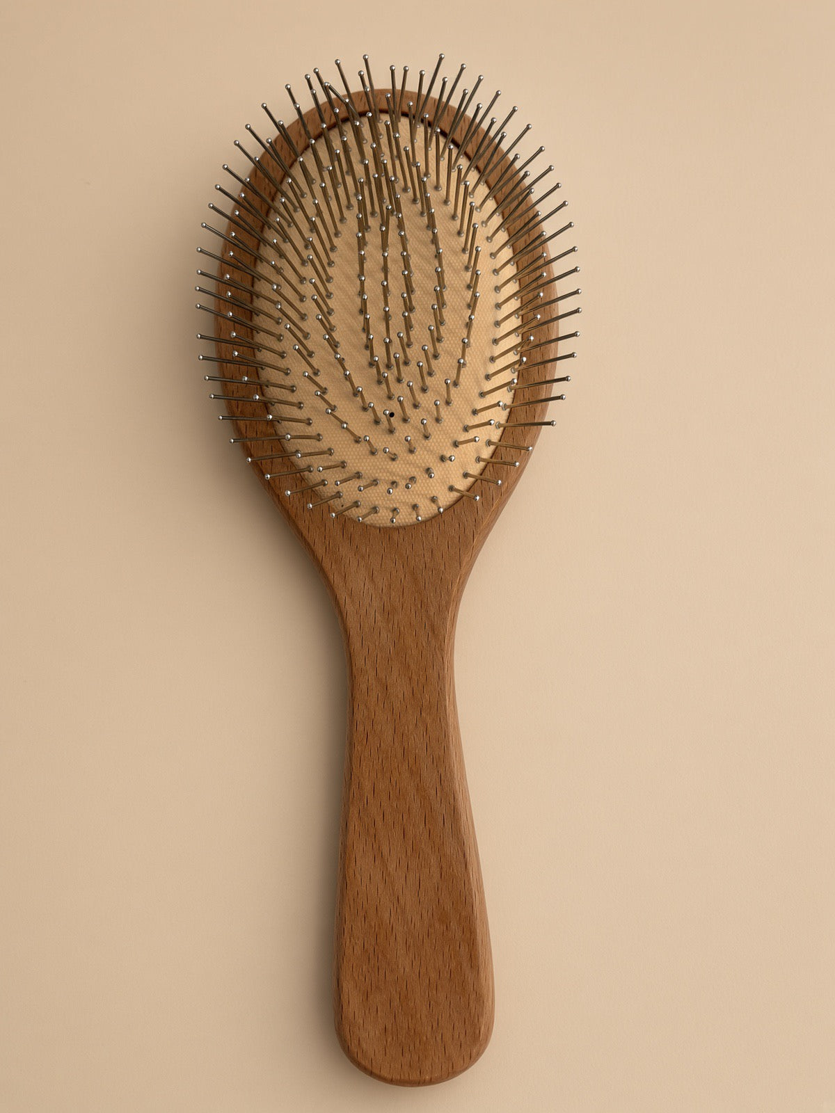 Stainless Steel & Wood Hairbrush