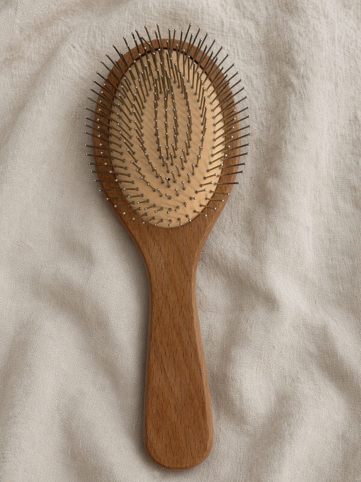 Stainless Steel & Wood Hairbrush