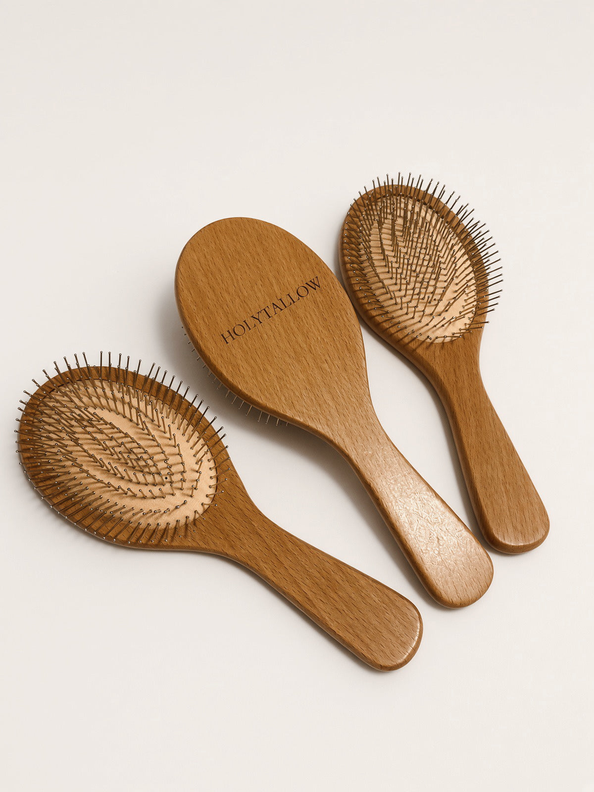 Stainless Steel & Wood Hairbrush